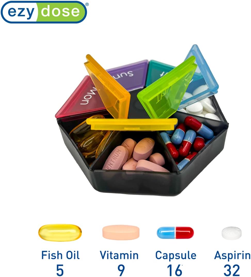 EZY DOSE pill organizer open compartments